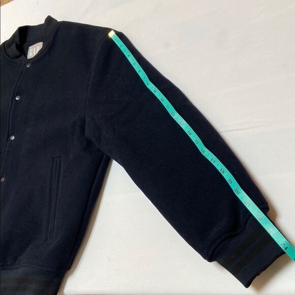 GAP Men's Dark Blue Wool Varsity Bomber Jacket - Picture 6 of 11
